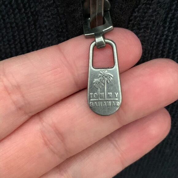 Tommy Bahama Reversible Black Flipsider 1/4 Zip Pullover Sweatshirt Size Medium - Picture 9 of 12